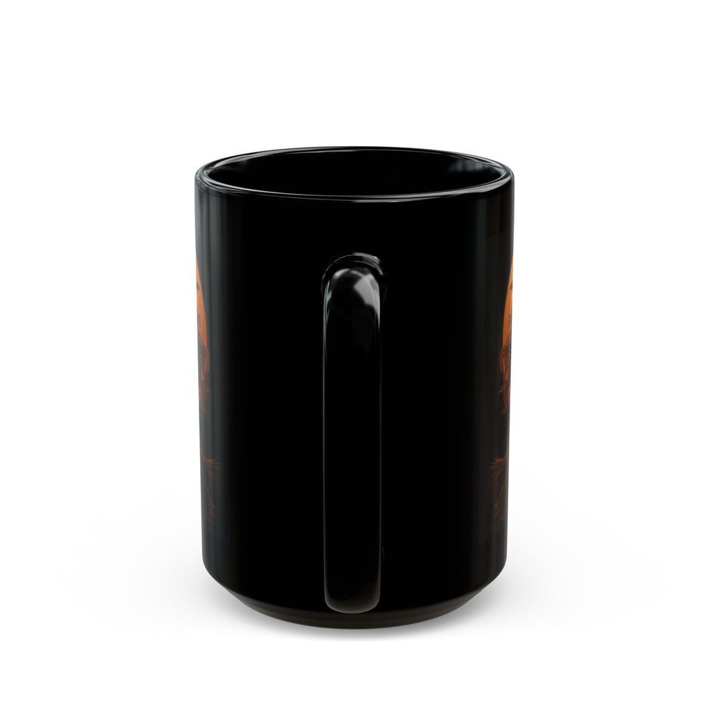Tasse sorcière — Tasse à café en céramique noire avec sorcière sous la lune
