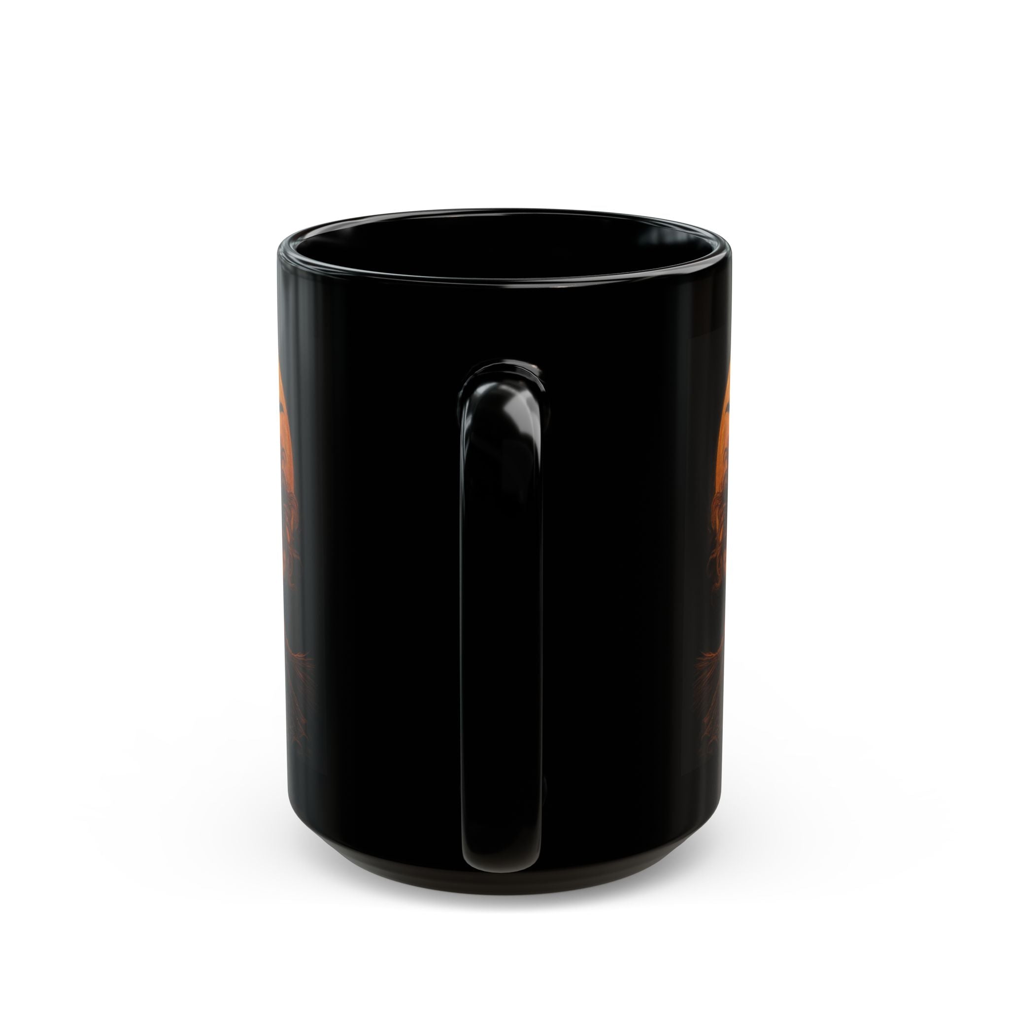 Tasse sorcière — Tasse à café en céramique noire avec sorcière sous la lune