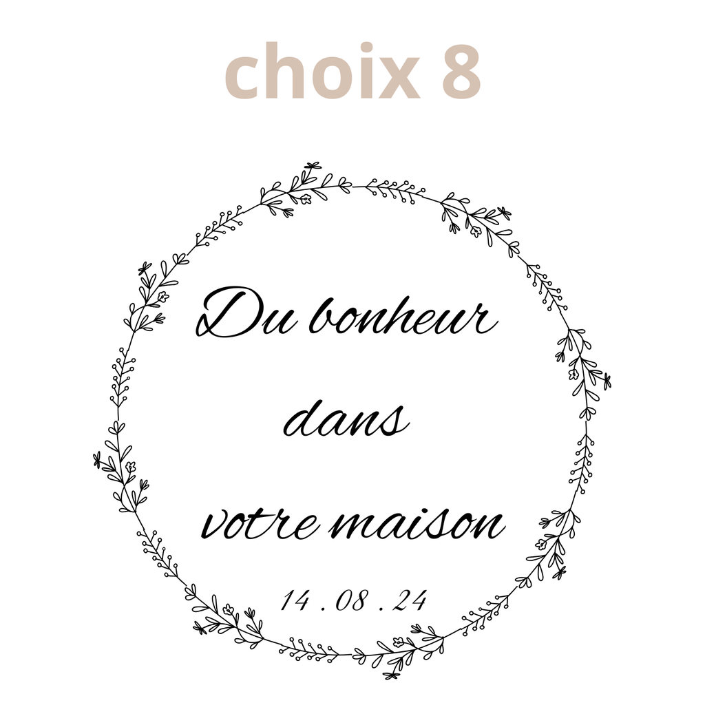 Planche ronde de présentation gravée