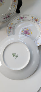 Lot de 4 assiettes à dessert Ilmenau Henneberg 7 po | Porcelaine d'Allemagne de l'Est