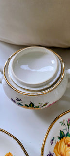 Ensemble à thé vintage Ridgway Chateau Rose - Or 22k | 6 pièces