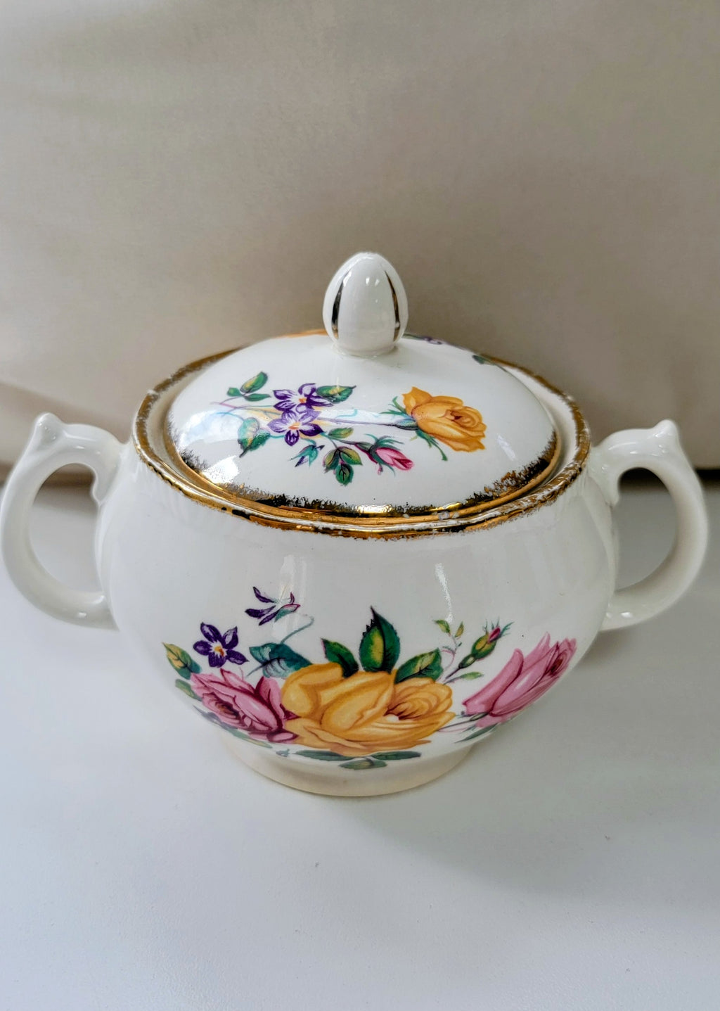 Ensemble à thé vintage Ridgway Chateau Rose - Or 22k | 6 pièces