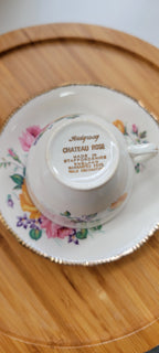 Ensemble à thé vintage Ridgway Chateau Rose - Or 22k | 6 pièces