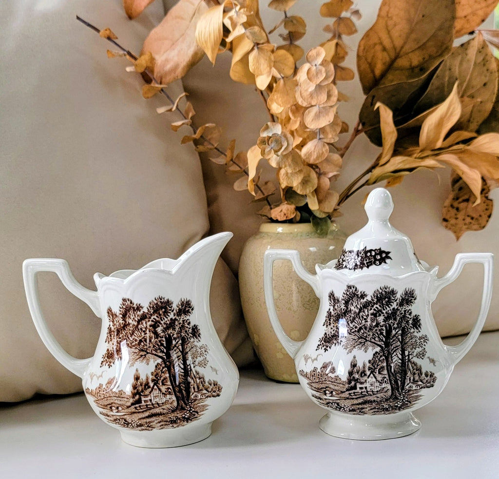 Service à thé Meakin Romantic England vintage | 4 pièces