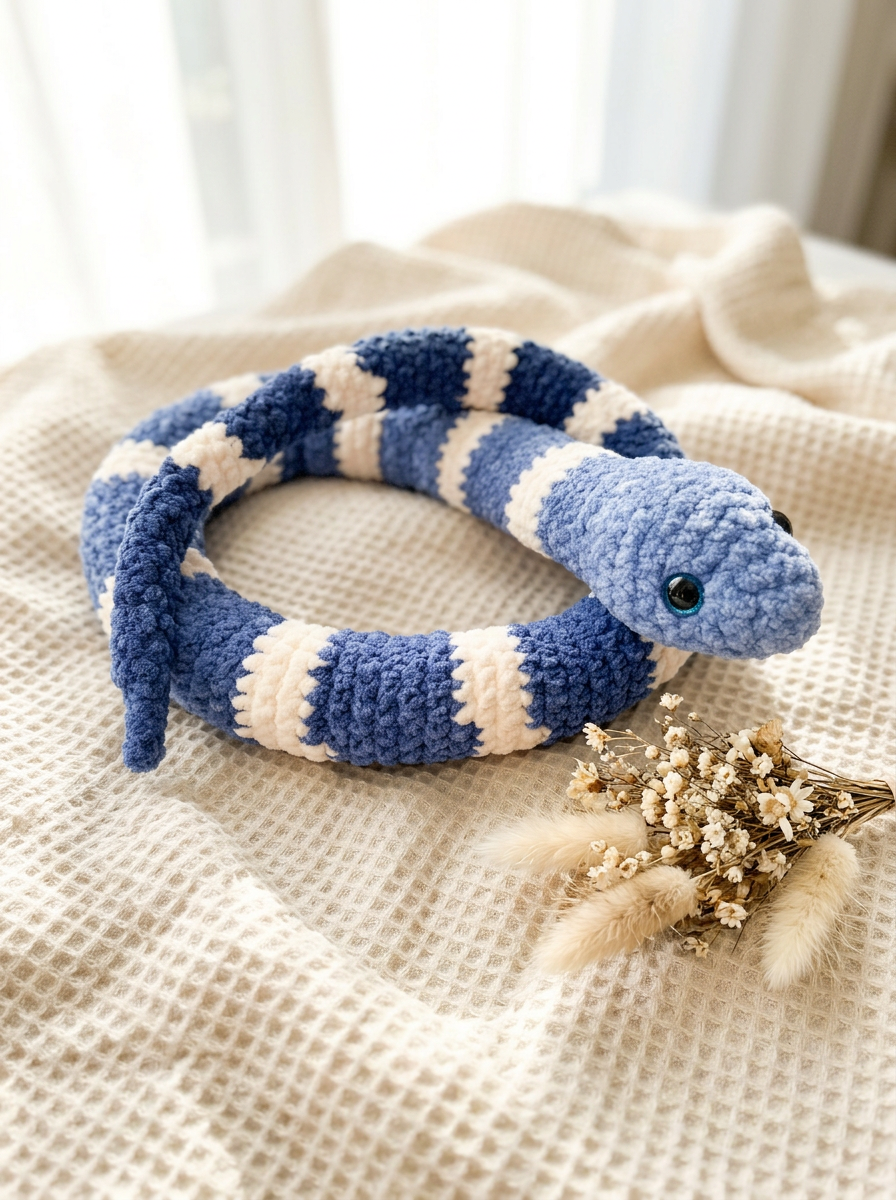 Toutou de serpent en crochet