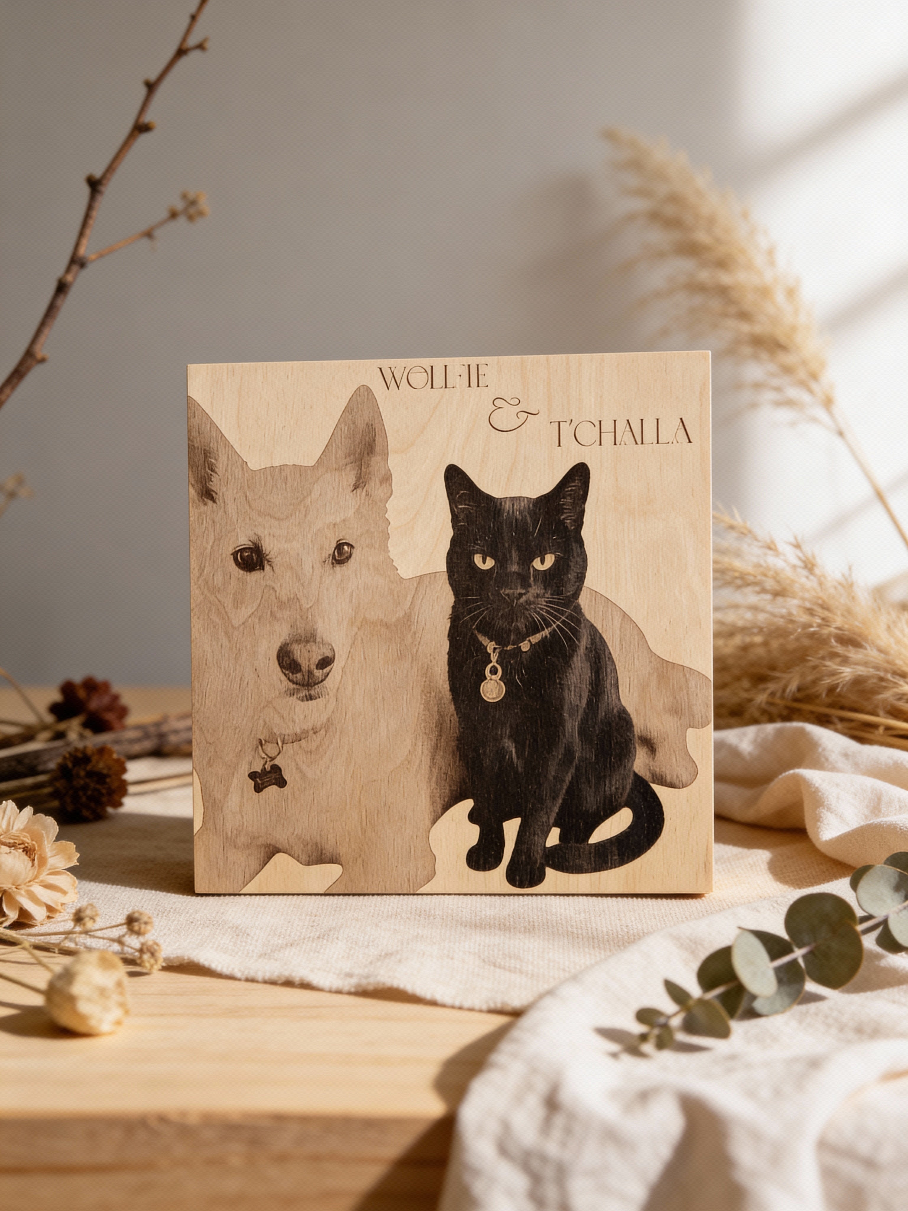 Portrait de votre animal gravé personnalisé