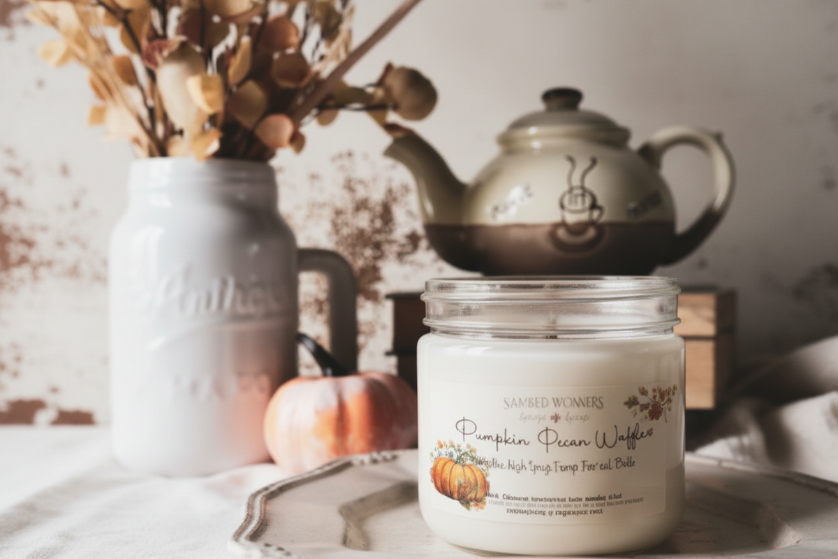 Bougie Artisanale Gaufre Citrouille Pacanes 9 oz